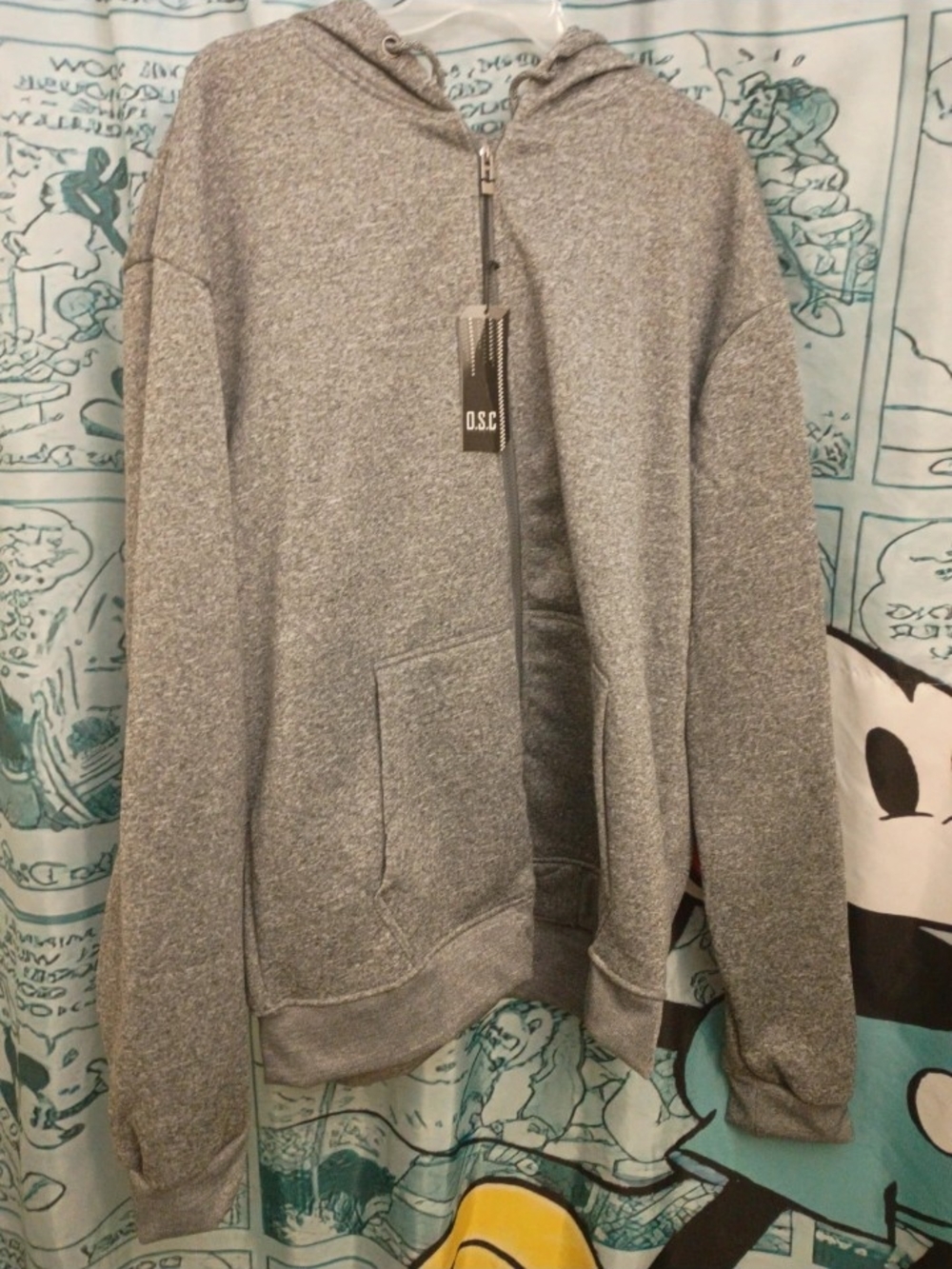 Men's Full-Zip Hooded Sweater in Heather Gray